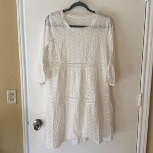 White Lace Eyelit Dress